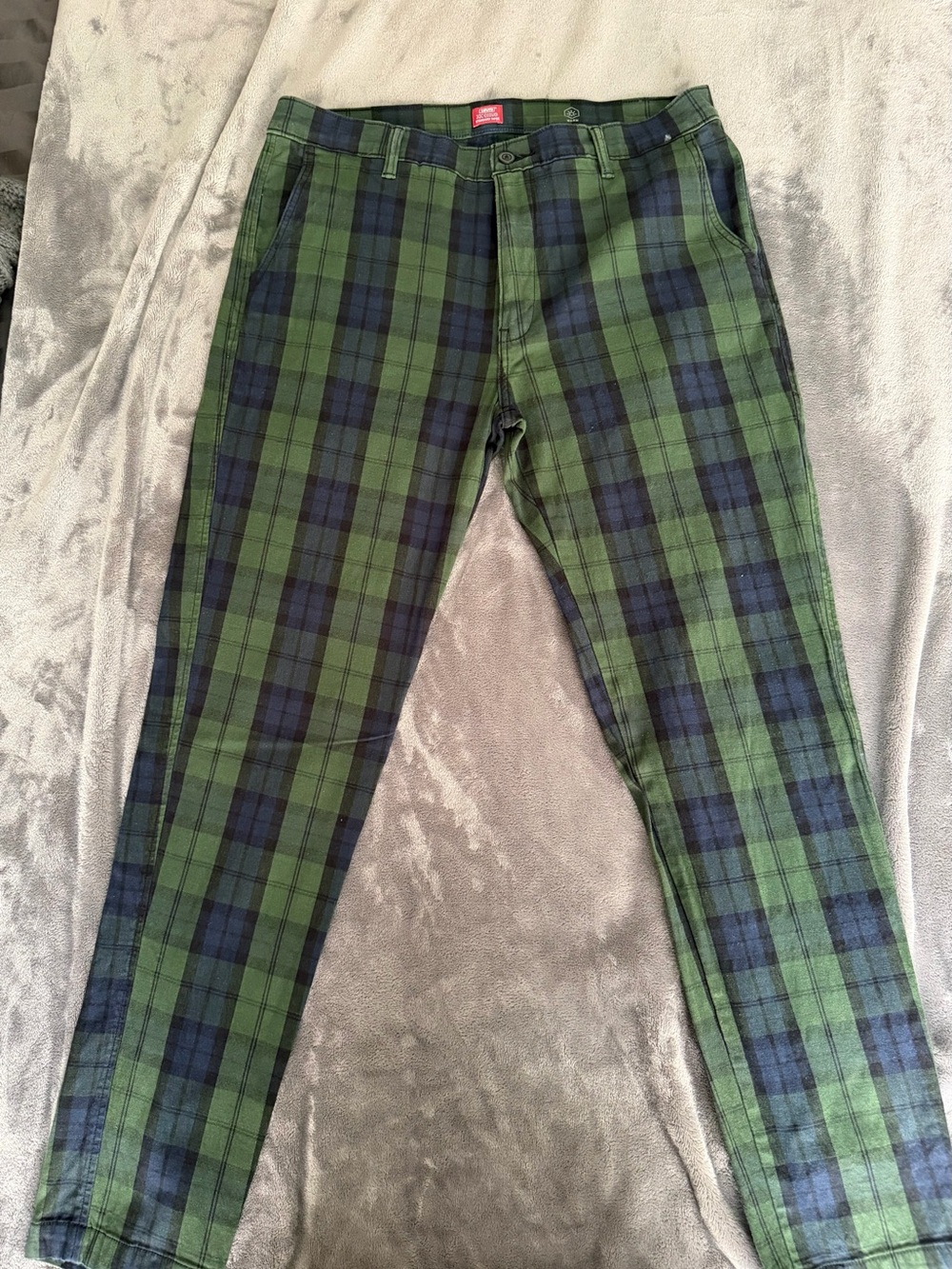 Levi's Green & Navy Plaid Chinos
